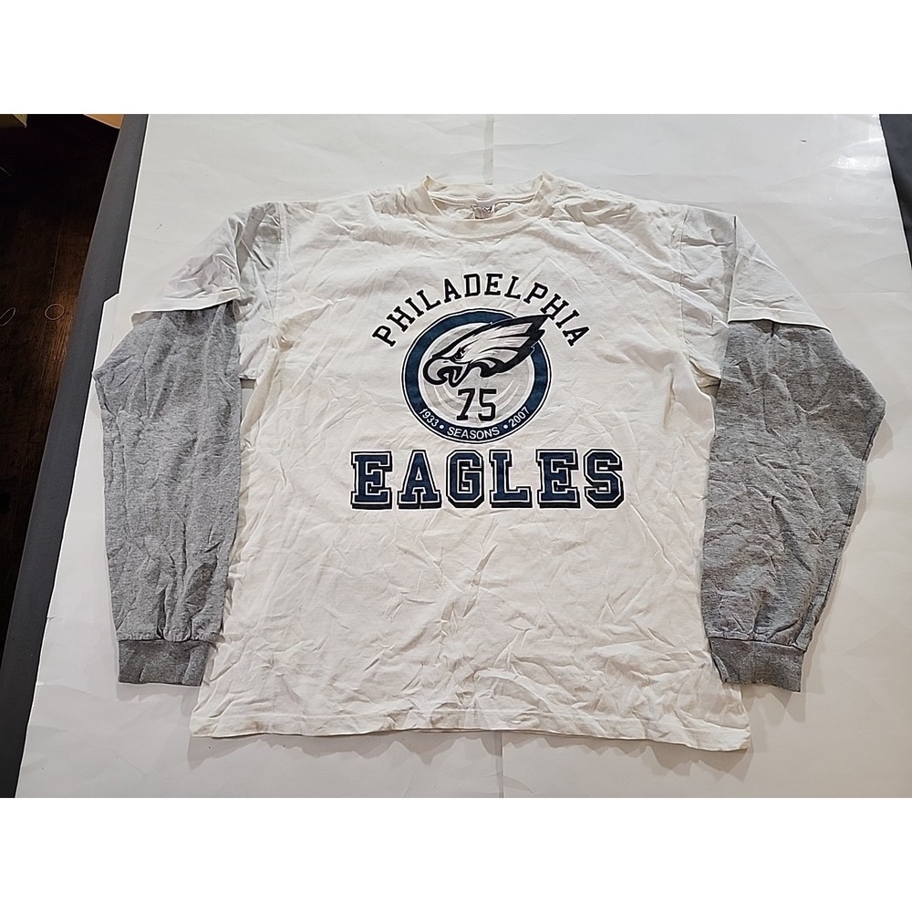 RARE Vtg Philadelphia Eagles 75th Anniv 2007 Cowboys SNF Linc Mock Layered Sz XL
